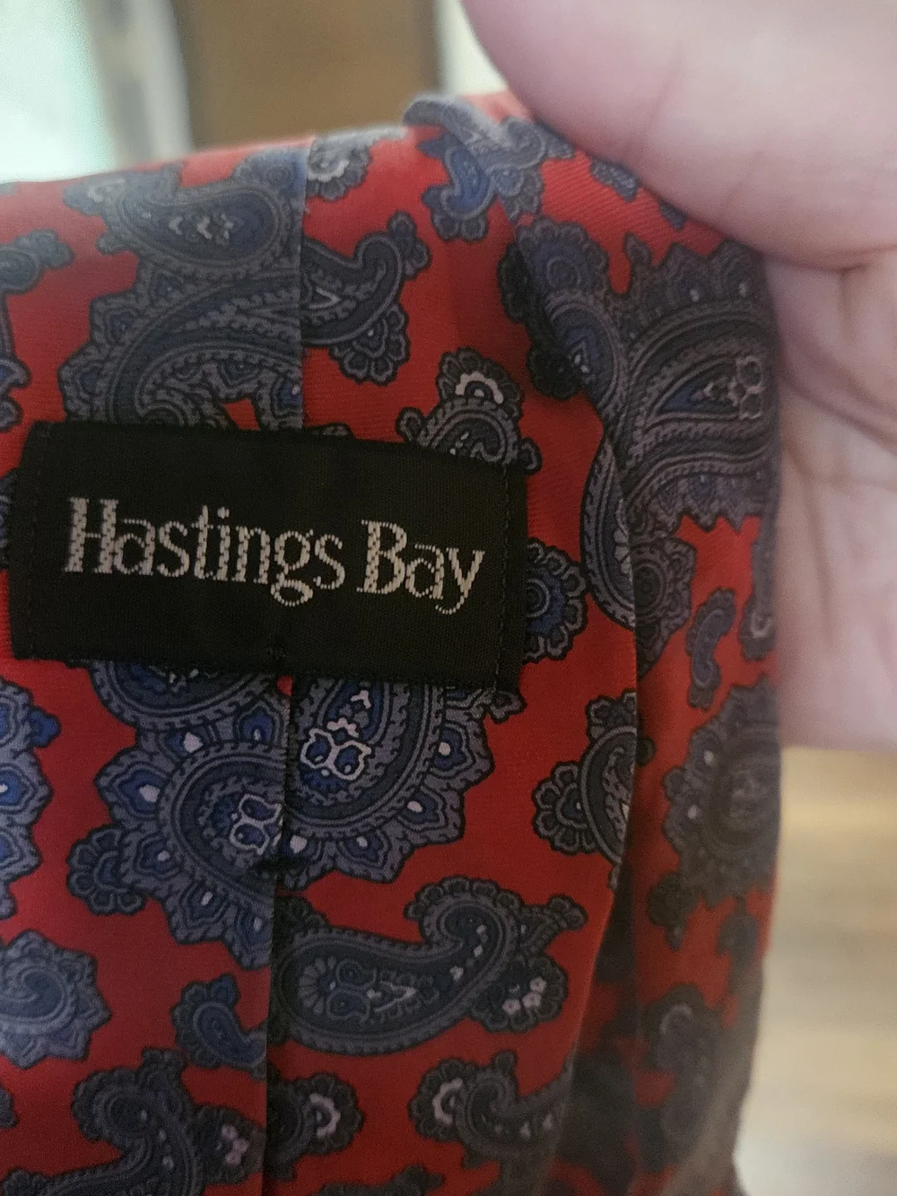 Red and Gray Paisley Slim Tie for Men
